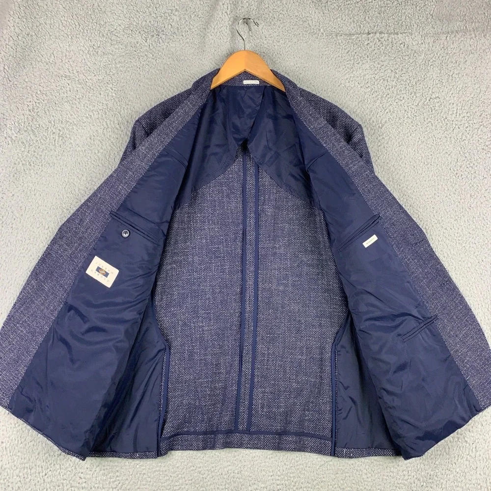 Joseph Abboud Heritage Blazer Men's 50R Blue Modern Fit Knit Sport Coat Jacket